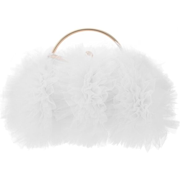 ⚡Women's Formal Flower Satin Metal Frame Evening White Crossbody Clutch Handbag - Picture 3 of 6